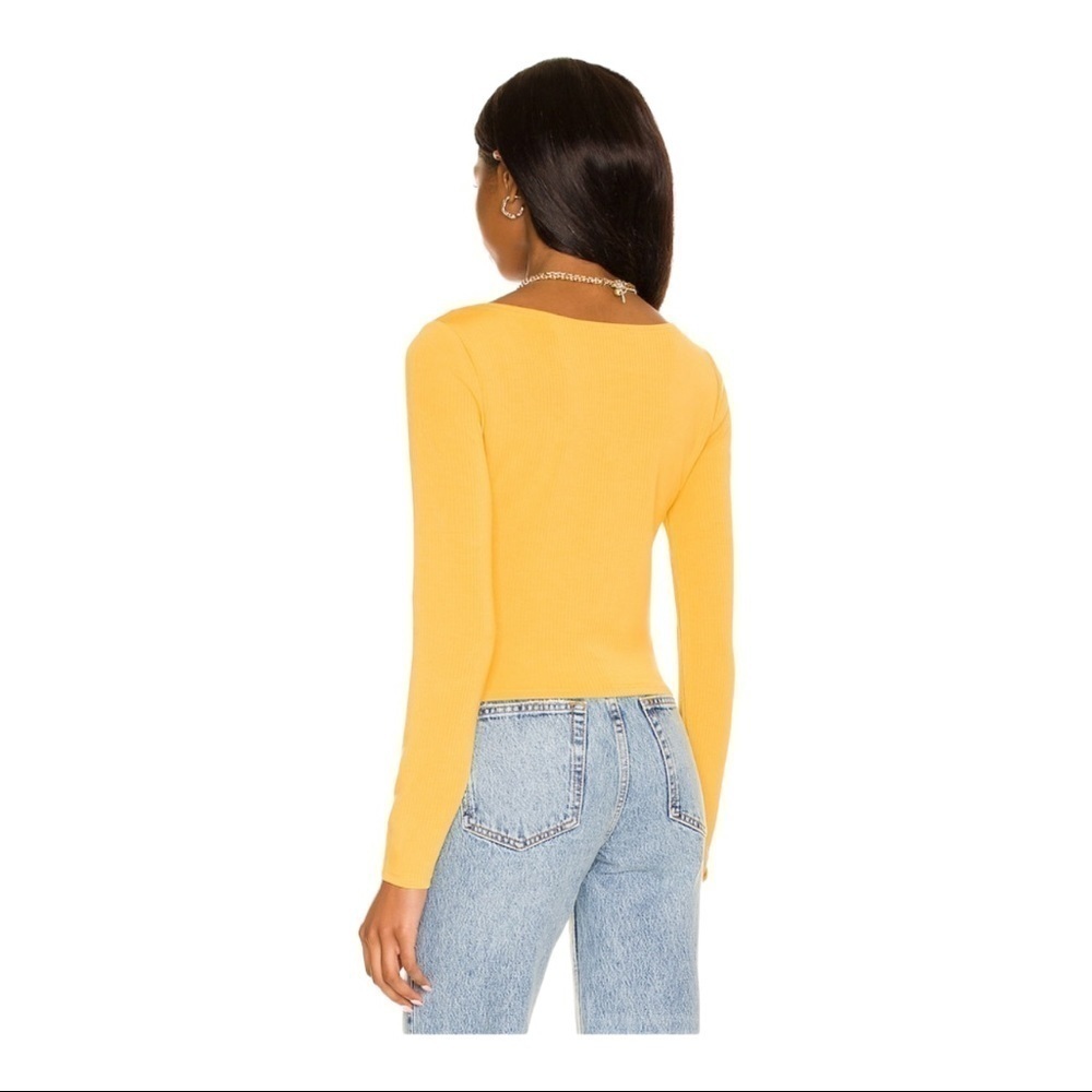 BB Dakota Gold Top Steve Madden Long Sleeve Scoop Neck Front Zip Sunflower S - Picture 3 of 7